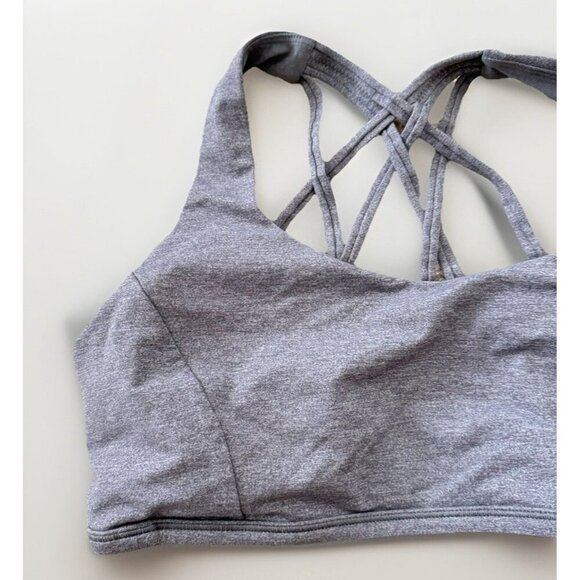 Lululemon Free To Be Serene Bra Size 10 Heathered Grey Strappy Back - Picture 3 of 6